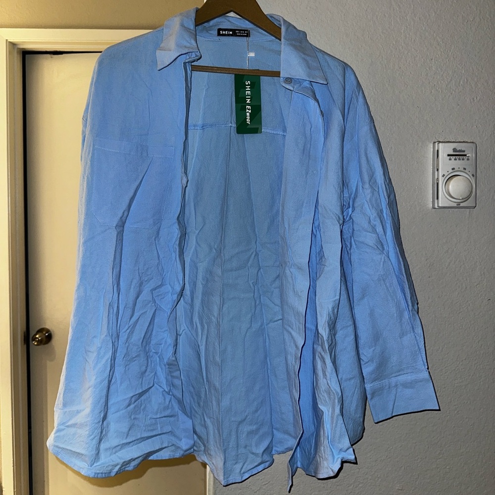Blue casual shirt with a relaxed fit #casualwear